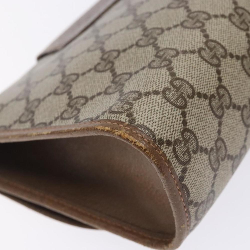 GUCCI GG Supreme Web Sherry Line Clutch Bag PVC Beige Gold 89 01 030 Auth 133273 - Picture 16 of 16